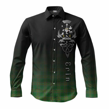 Neilan Irish Clan Long Sleeve Button Shirt with Coat of Arms Erin Go Bragh Celtic Inspired Men's Shirt S - Tartan Vibes Clothing