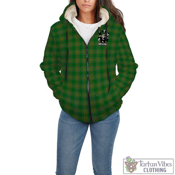 Neilan Irish Clan Tartan Sherpa Hoodie with Coat of Arms - Tartan Vibes Clothing