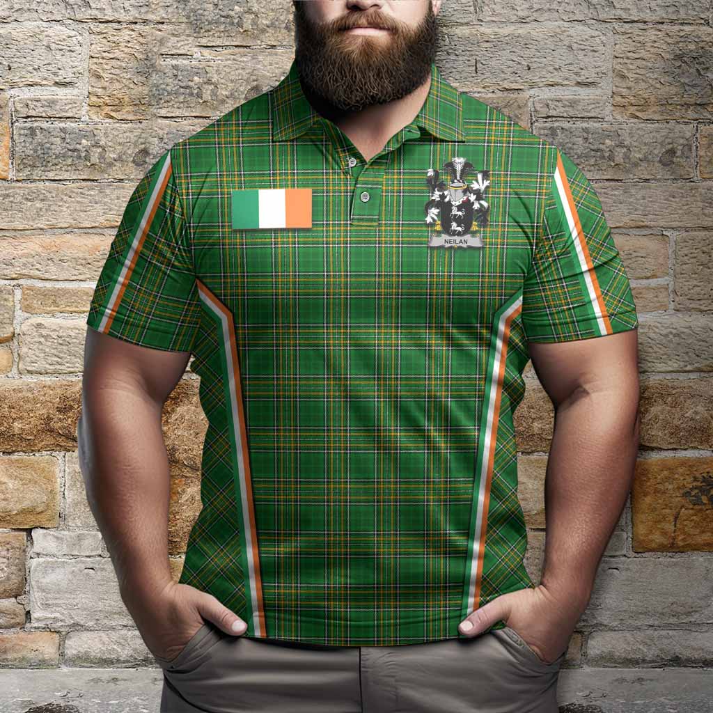 Neilan Irish Clan Coat of Arm Tartan Polo Shirt Flag Style