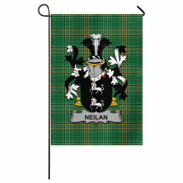 Neilan Irish Clan Tartan Garden Flag with Coat of Arms