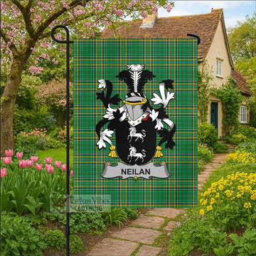 Neilan Irish Clan Tartan Garden Flag with Coat of Arms