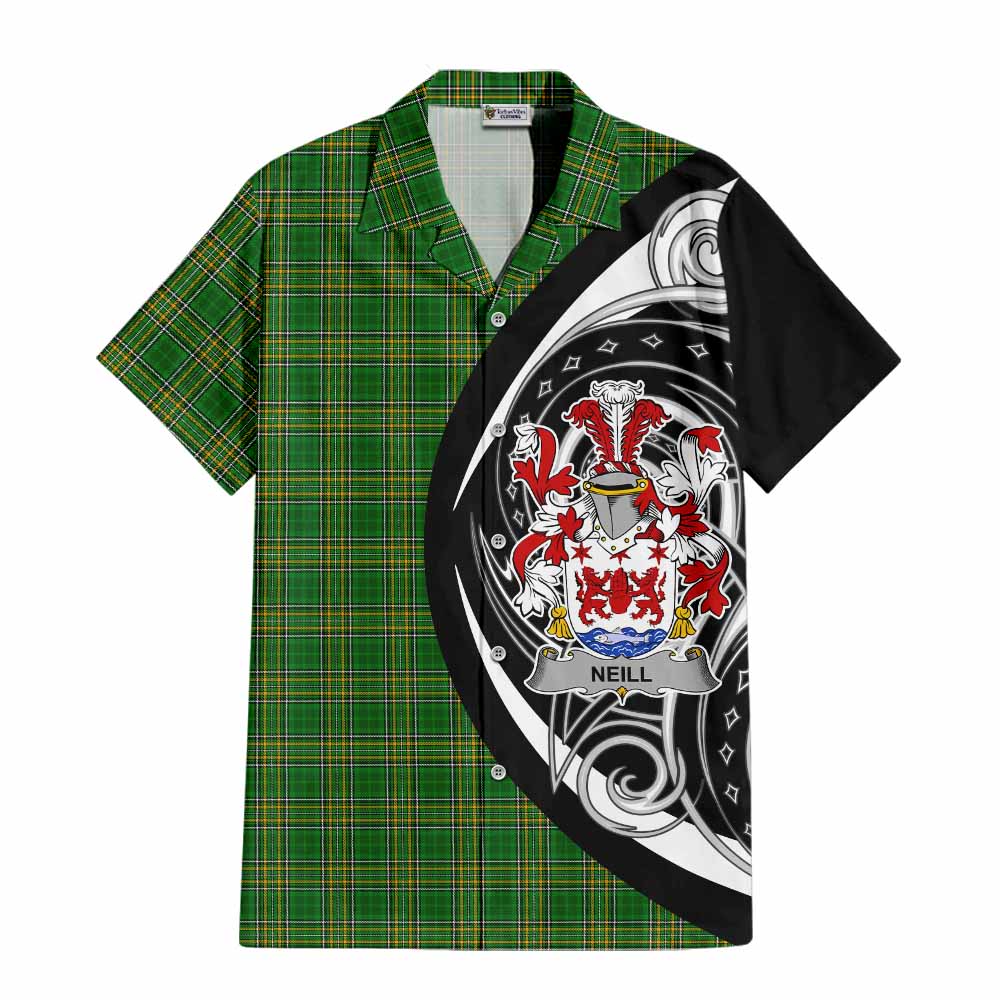 Tartan Vibes Clothing Neill Irish Clan Short Sleeve Button Shirt Celtic Circle Style