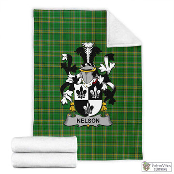 Nelson Irish Clan Tartan Blanket with Coat of Arms