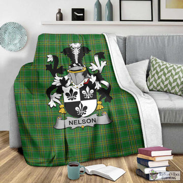 Nelson Irish Clan Tartan Blanket with Coat of Arms