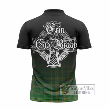 Nelson Irish Clan Zipper Polo Shirt with Coat of Arms Erin Go Bragh Celtic Inspired