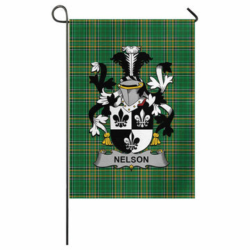 Nelson Irish Clan Tartan Garden Flag with Coat of Arms