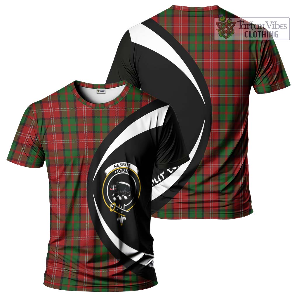 Tartan Vibes Clothing Nesbitt Tartan T-Shirt with Family Crest Circle Style