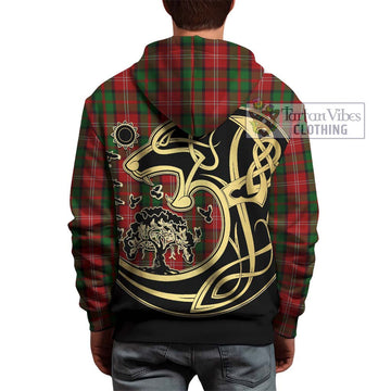 Nesbitt Tartan Hoodie with Family Crest Celtic Wolf Style