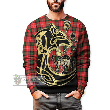 Nesbitt (Nisbet) Tartan Sweatshirt with Family Crest Celtic Wolf Style