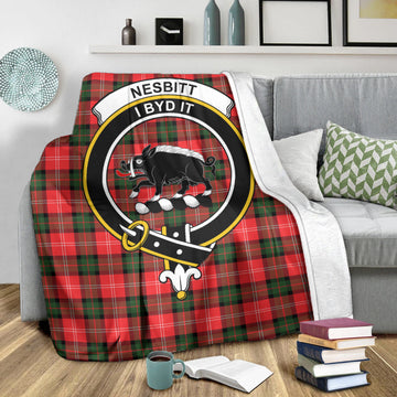 Nesbitt Modern Tartan Blanket with Family Crest