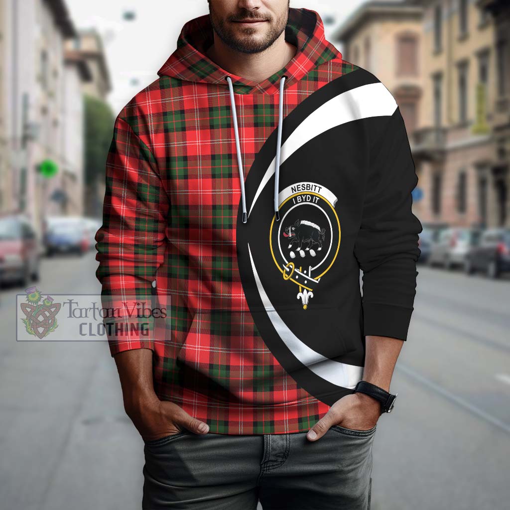 Nesbitt (Nisbet) Tartan Hoodie with Family Crest Circle Style Zip Hoodie - Tartan Vibes Clothing