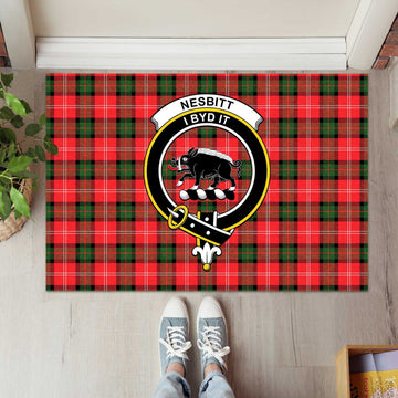 Nesbitt (Nisbet) Tartan Rubber Doormat with Family Crest