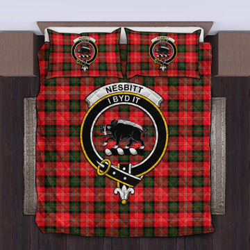 Nesbitt (Nisbet) Tartan Quilt Bed Set with Family Crest