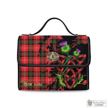 Nesbitt (Nisbet) Tartan Waterproof Canvas Bag with Scotland Map and Thistle Celtic Accents