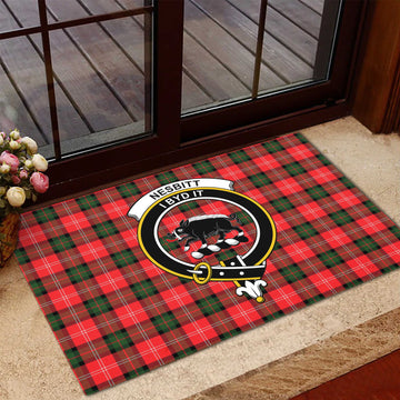 Nesbitt (Nisbet) Tartan Rubber Doormat with Family Crest