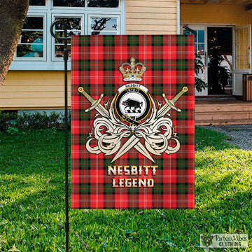 Nesbitt Modern Tartan Flag with Clan Crest and the Golden Sword of Courageous Legacy