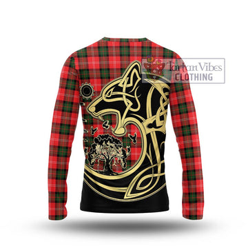 Nesbitt (Nisbet) Tartan Long Sleeve T-Shirt with Family Crest Celtic Wolf Style - Tartan Vibes Clothing