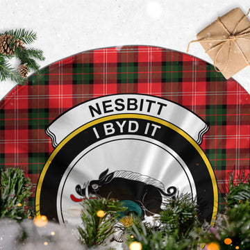 Nesbitt Modern Tartan Christmas Tree Skirt with Family Crest