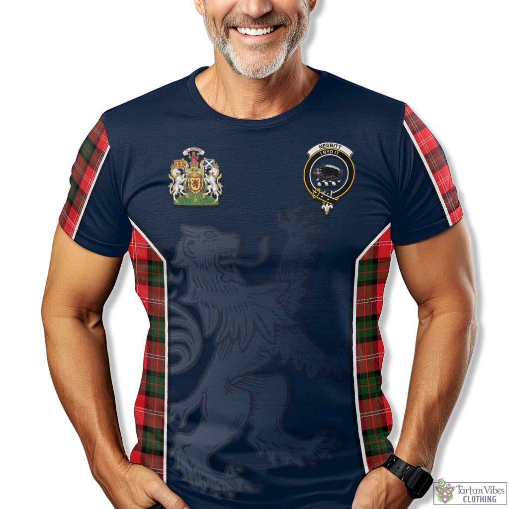 Tartan Vibes Clothing Nesbitt Modern Tartan T-Shirt with Family Crest and Lion Rampant Vibes Sport Style