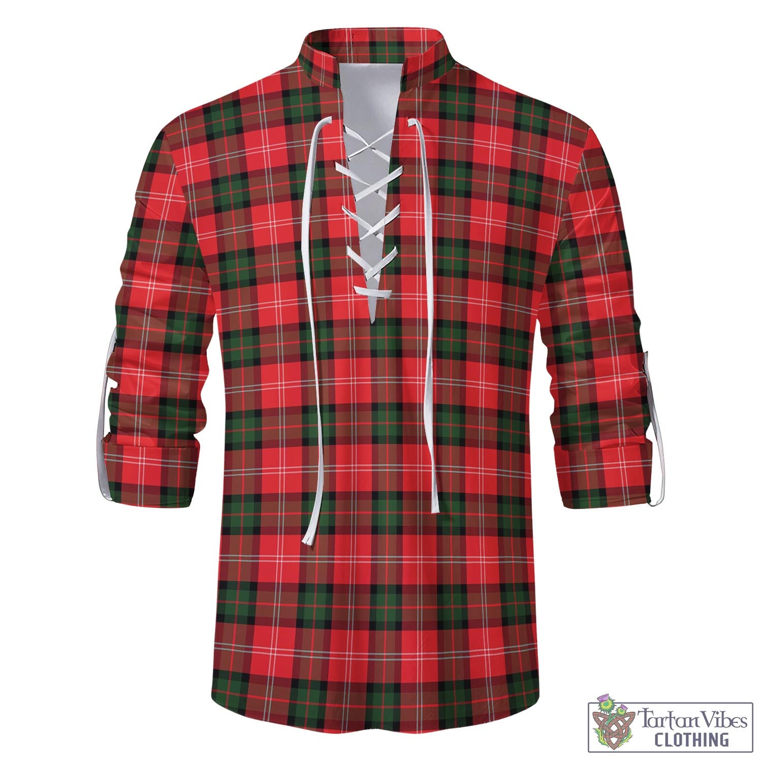 Tartan Vibes Clothing Nesbitt Modern Tartan Men's Scottish Traditional Jacobite Ghillie Kilt Shirt