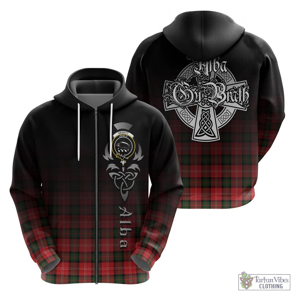Tartan Vibes Clothing Nesbitt Modern Tartan Hoodie Featuring Alba Gu Brath Family Crest Celtic Inspired