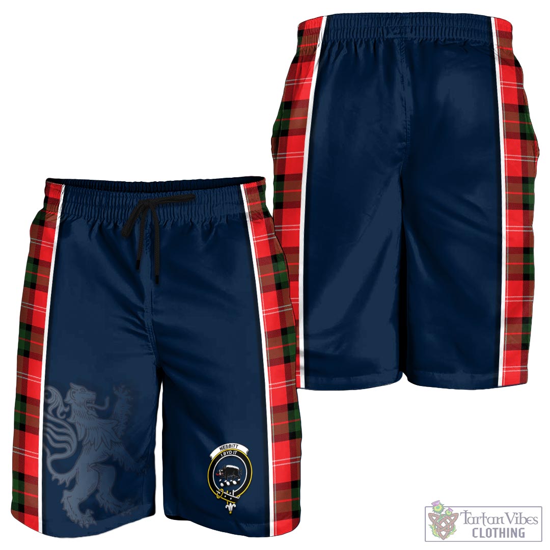 Tartan Vibes Clothing Nesbitt Modern Tartan Men's Shorts with Family Crest and Lion Rampant Vibes Sport Style
