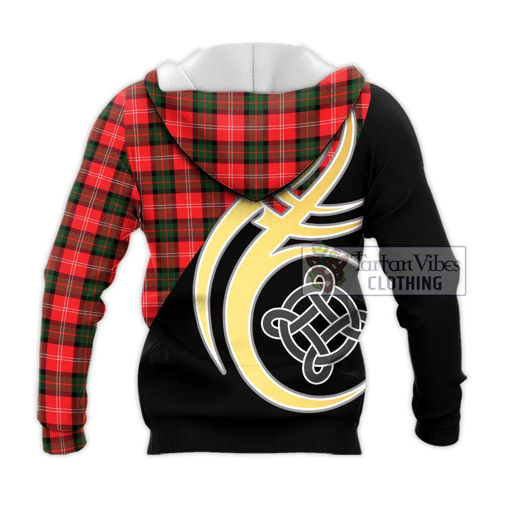 Nesbitt (Nisbet) Tartan Knitted Hoodie with Family Crest and Celtic Symbol Style - Tartan Vibes Clothing