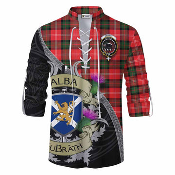 Nesbitt (Nisbet) Tartan Family Crest Ghillie Kilt Shirt Lion Rampant Royal Thistle Shield Celtic Inspired