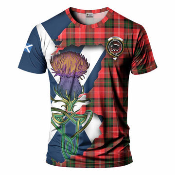 Tartan Vibes Clothing Nesbitt (Nisbet) Tartan Family Crest T-Shirt Scottish Thistle Celtic Inspired