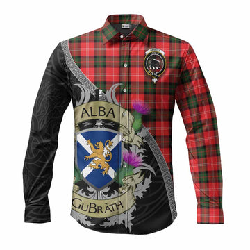 Nesbitt (Nisbet) Tartan Family Crest Long Sleeve Button Shirt Lion Rampant Royal Thistle Shield Celtic Inspired
