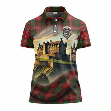 Tartan Vibes Clothing Nesbitt (Nisbet) Tartan Family Crest Women's Polo Shirt with Scottish Ancient Castle Stype