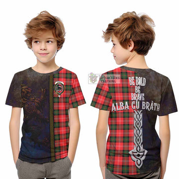 Nesbitt (Nisbet) Tartan Family Crest Kid T-Shirt Alba Gu Brath Be Brave Lion Ancient Style