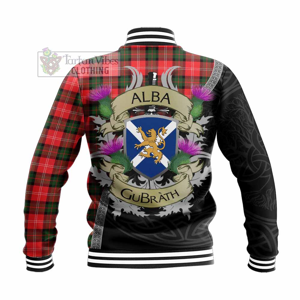 Tartan Vibes Clothing Nesbitt (Nisbet) Tartan Family Crest Baseball Jacket Lion Rampant Royal Thistle Shield Celtic Inspired