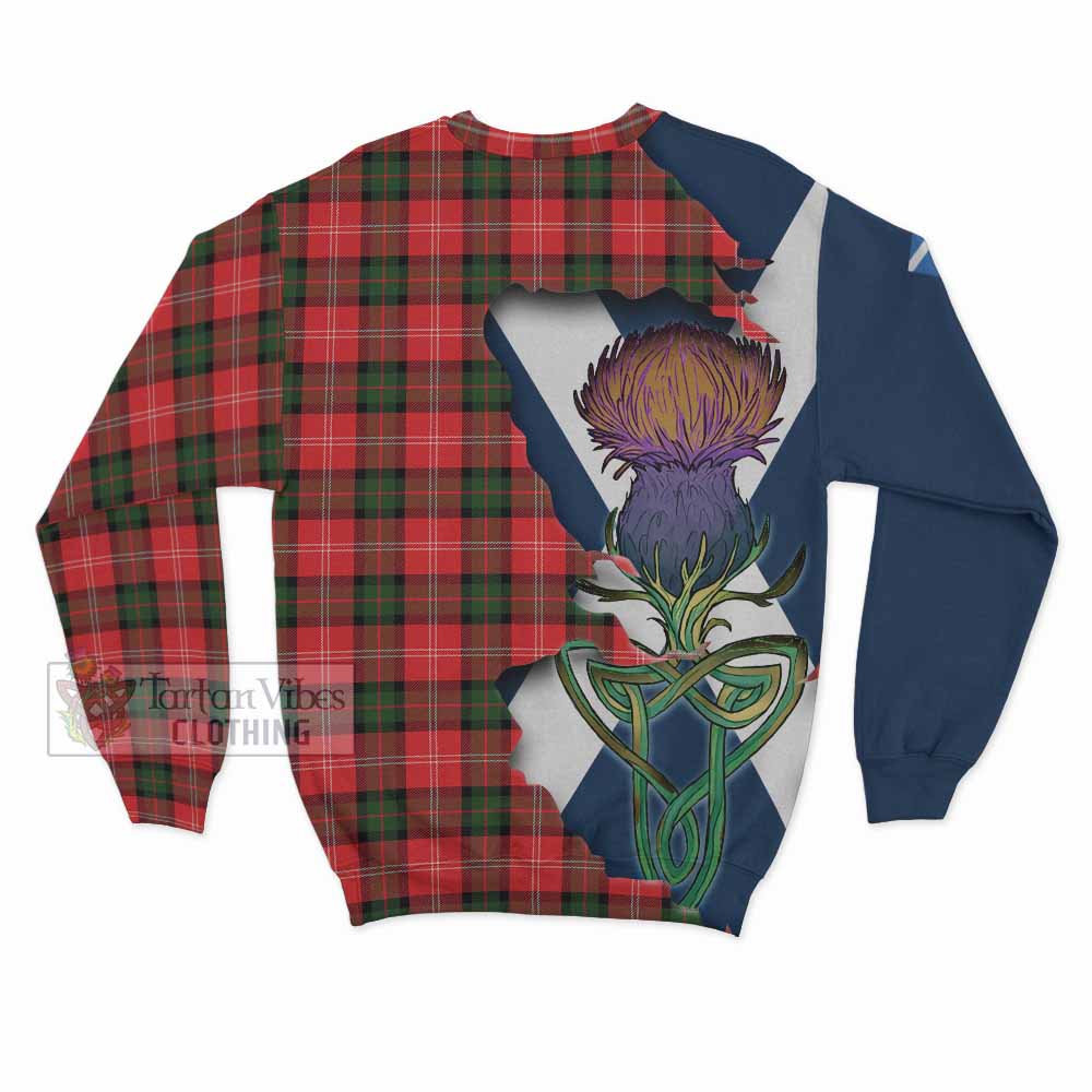 Tartan Vibes Clothing Nesbitt (Nisbet) Tartan Family Crest Sweatshirt Scottish Thistle Celtic Inspired