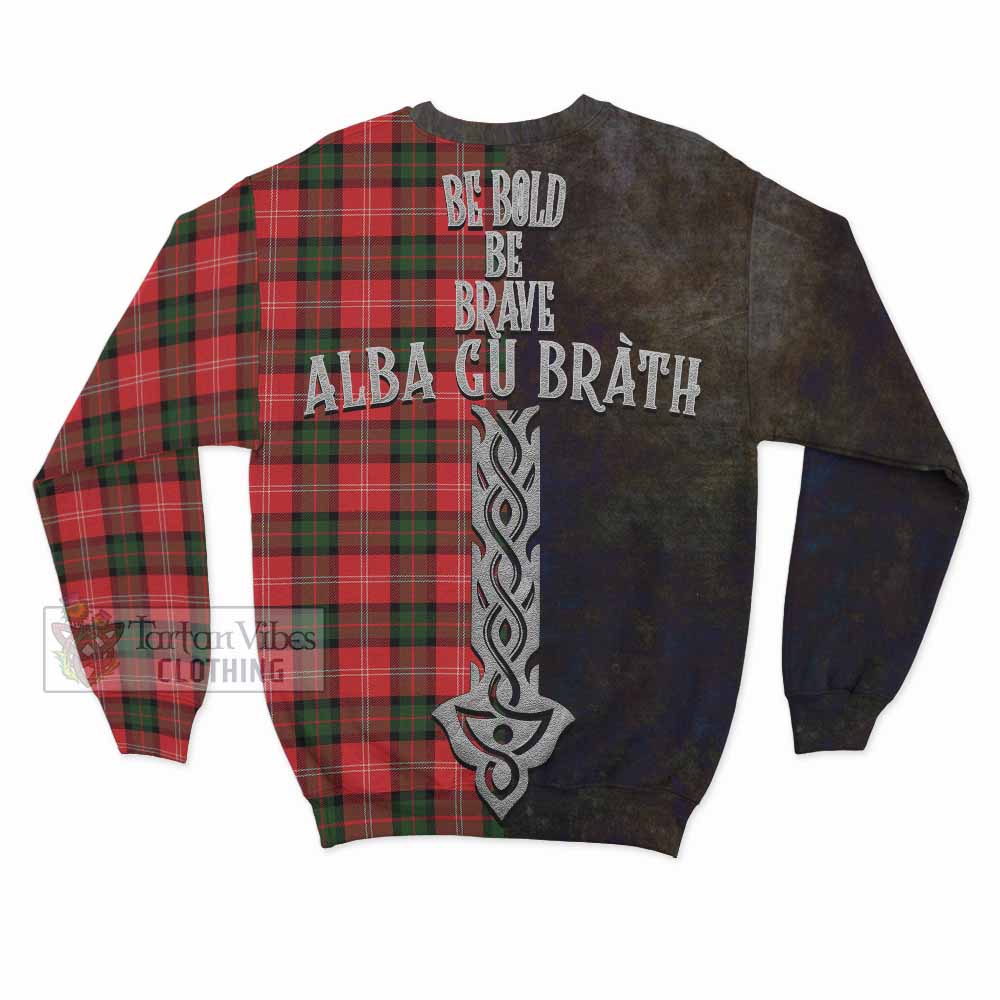 Tartan Vibes Clothing Nesbitt (Nisbet) Tartan Family Crest Sweatshirt Alba Gu Brath Be Brave Lion Ancient Style