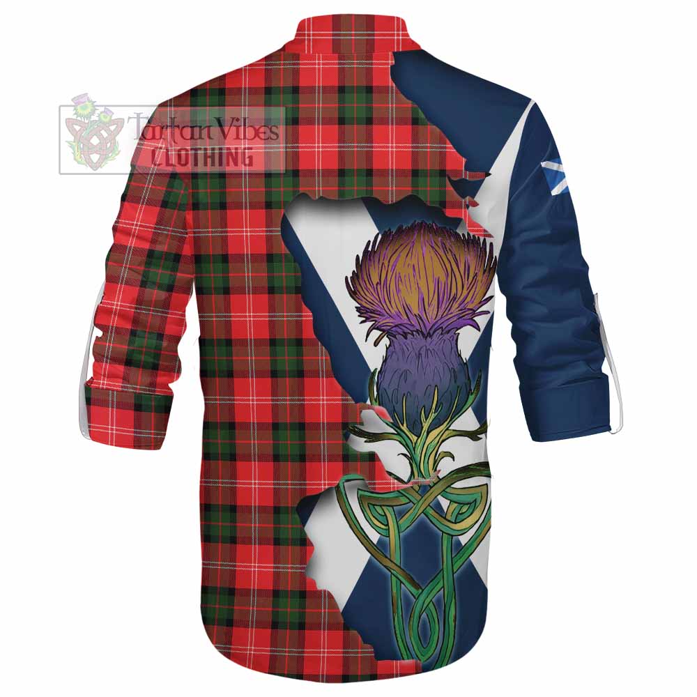 Tartan Vibes Clothing Nesbitt (Nisbet) Tartan Family Crest Ghillie Kilt Shirt Scottish Thistle Celtic Inspired