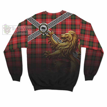 Nesbitt (Nisbet) Crest Tartan Sweatshirt with Golden Lion Emblem Celtic Style