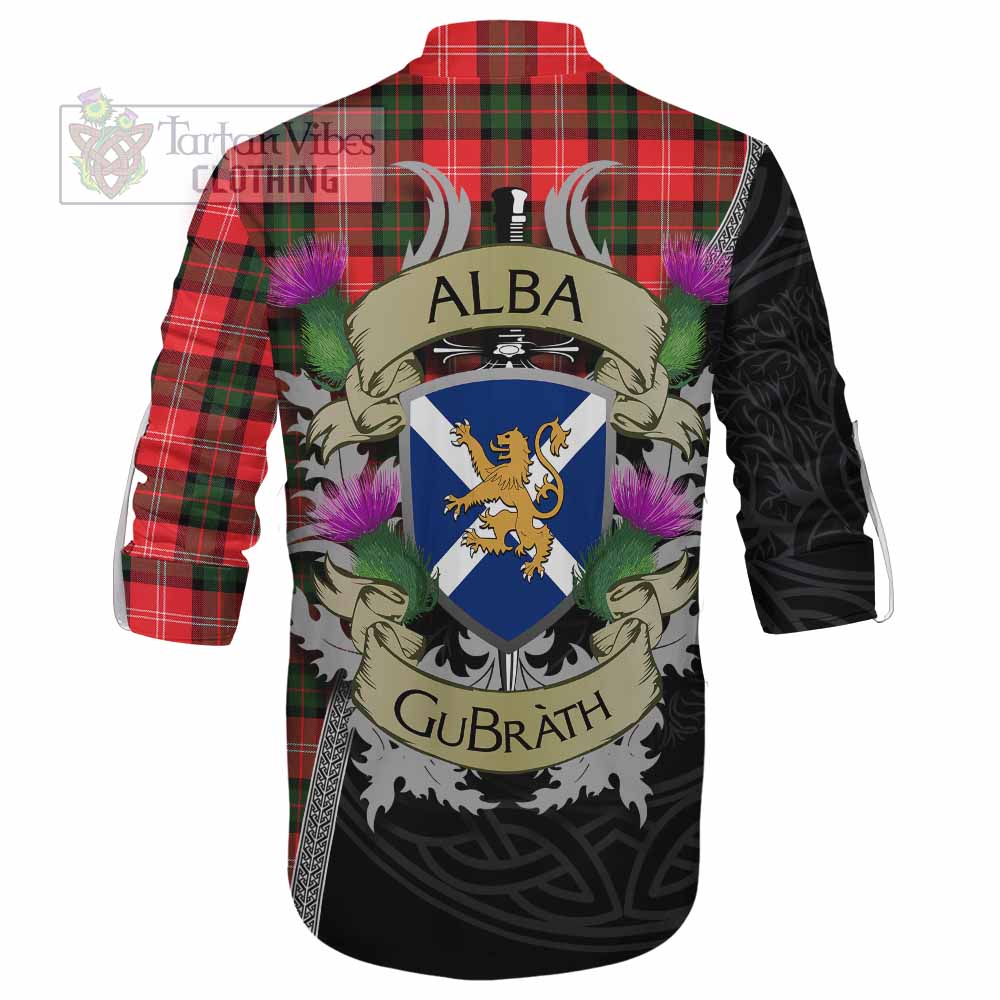 Tartan Vibes Clothing Nesbitt (Nisbet) Tartan Family Crest Ghillie Kilt Shirt Lion Rampant Royal Thistle Shield Celtic Inspired