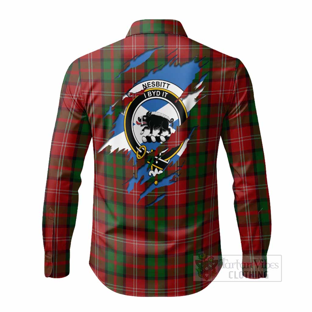 Nesbitt (Nisbet) Clan Crest In Me Tartan Long Sleeve Button Shirts Scotland Flag Style
