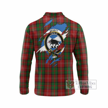 Nesbitt (Nisbet) Clan Crest In Me Tartan Long Sleeve Polo Shirt Scotland Flag Style