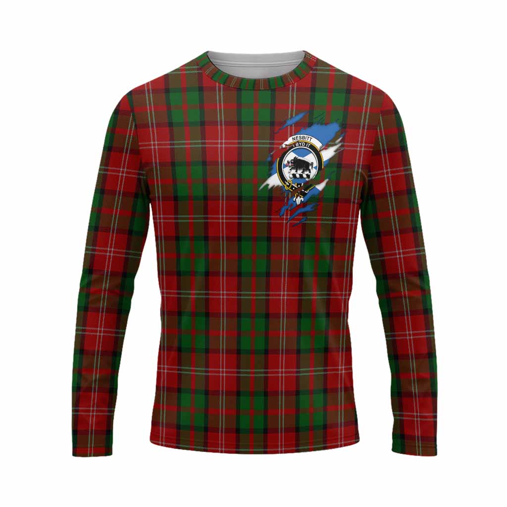 Nesbitt (Nisbet) Clan Crest In Me Tartan Long Sleeve T-Shirt Scotland Flag Style