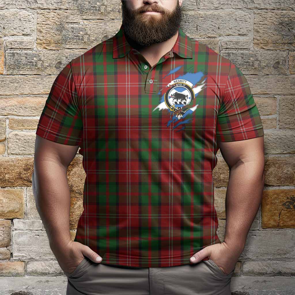 Nesbitt (Nisbet) Clan Crest In Me Tartan Polo Shirt Scotland Flag Style
