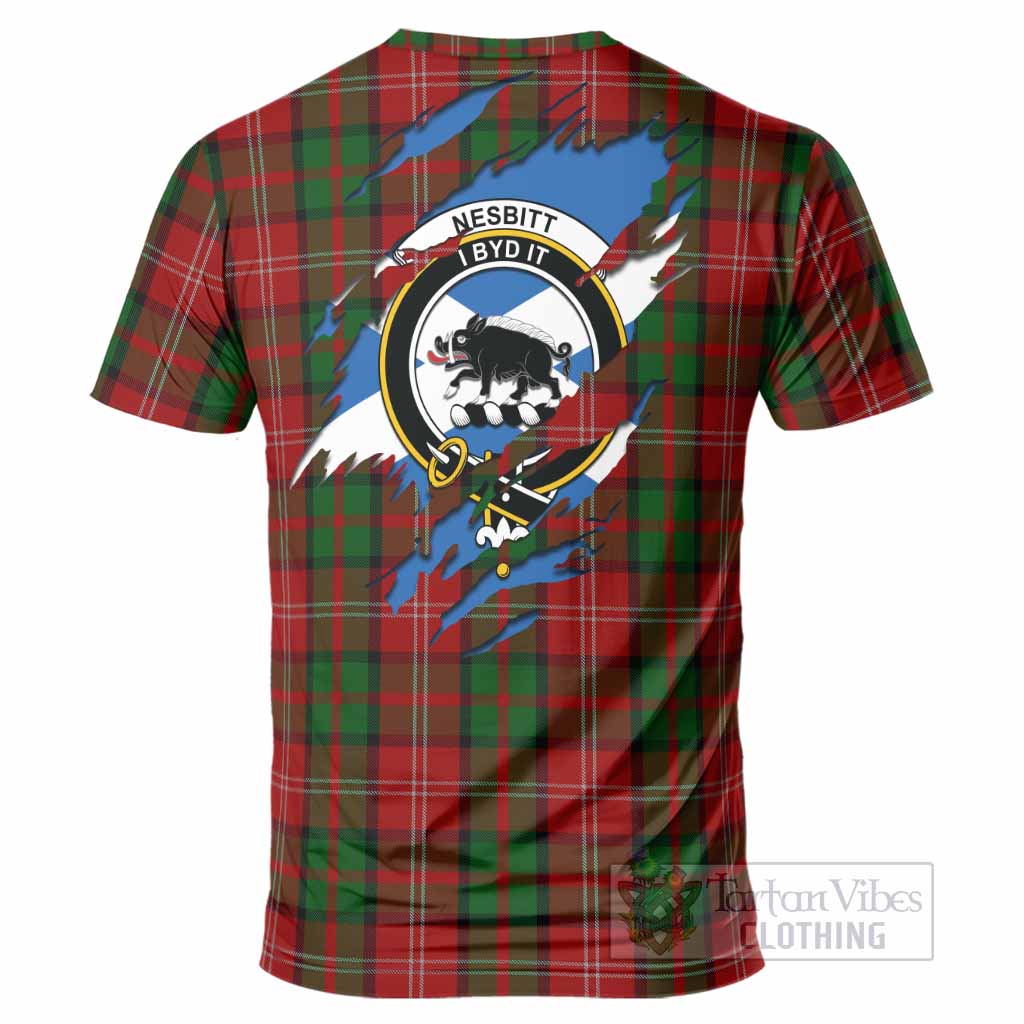 Nesbitt (Nisbet) Clan Crest In Me Tartan T-Shirt Scotland Flag Style