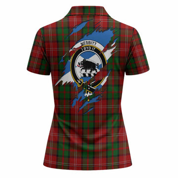 Nesbitt (Nisbet) Clan Crest In Me Tartan Women Polo Shirt Scotland Flag Style