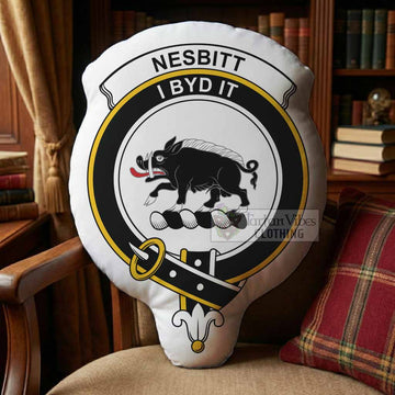 Nesbitt (Nisbet) Clan Crest Shaped Throw Pillow, Scottish Clan Badge Decorative Pillow