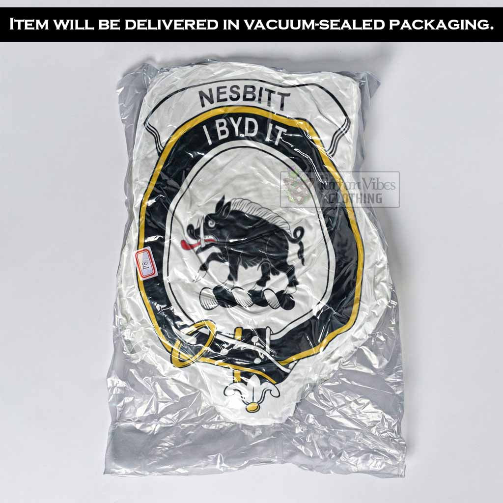 Nesbitt (Nisbet) Clan Crest Shaped Throw Pillow, Scottish Clan Badge Decorative Pillow
