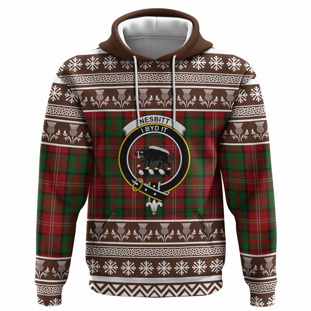 Nesbitt (Nisbet) Clan Tartan Christmas Hoodie with Family Crest - Tartan Vibes Clothing