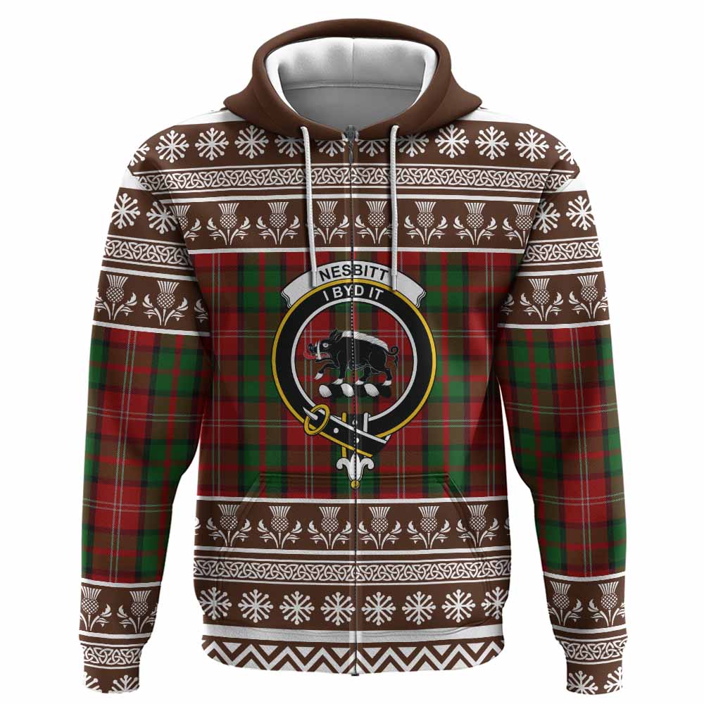 Nesbitt (Nisbet) Clan Tartan Christmas Hoodie with Family Crest - Tartan Vibes Clothing