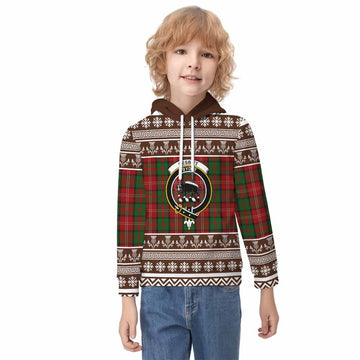 Nesbitt (Nisbet) Clan Tartan Christmas Kid Hoodie with Family Crest