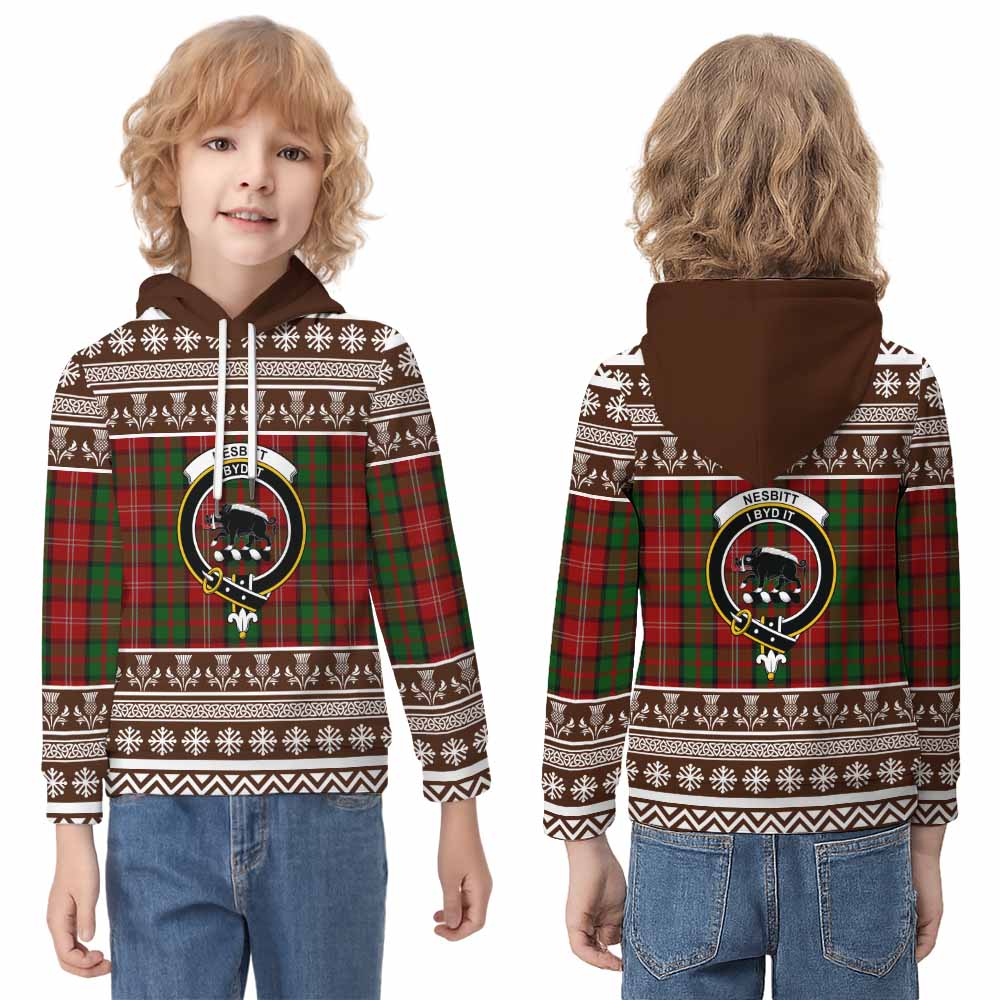 Nesbitt (Nisbet) Clan Tartan Christmas Kid Hoodie with Family Crest - Tartan Vibes Clothing